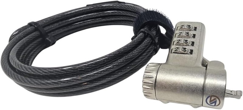 Sendt Black Universal Notebook Laptop Combination Lock Security Cable for Kensington Wedge Nano and Most Other Security Slots - Image 1